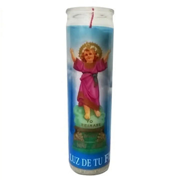 Vel Mex Divino Niño Jesus White Candle tall