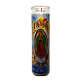 Wholesale Candle La Aparicion De La Virgen De Guadalupe (White) - Sacred candles available in bulk at Mexmax INC.