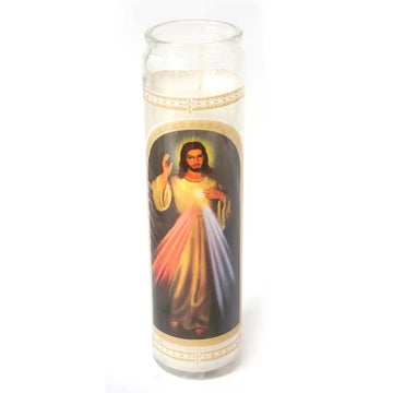 Vel Mex Sr. De la Misericordia White Candle tall