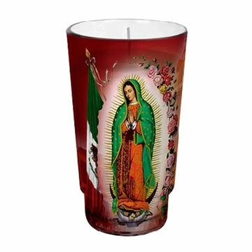 Virgen De Guadalupe White Candle lrg cup