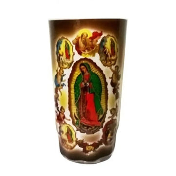 Vel Mex Virgen Aparaciones White Candle lrg cup