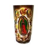 Candle Virgen De Las Apariciones (White, Large Glass) - Mexmax INC Wholesale