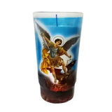 San Miguel Arcangel White Candle lrg cup - Case - 12 Units