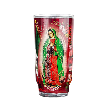 Vel Mex Virgen De Guadalupe Micheladita White Candle Sml cup