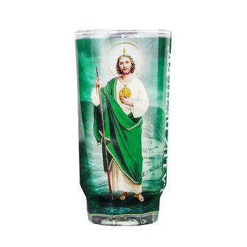 Vel Mex  San Judas Tadeo Micheladita White Candle Sml cup