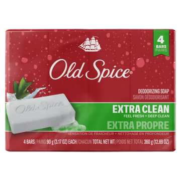 Old Spice Deodorizing Bar Soap for Men 4 bars 90g