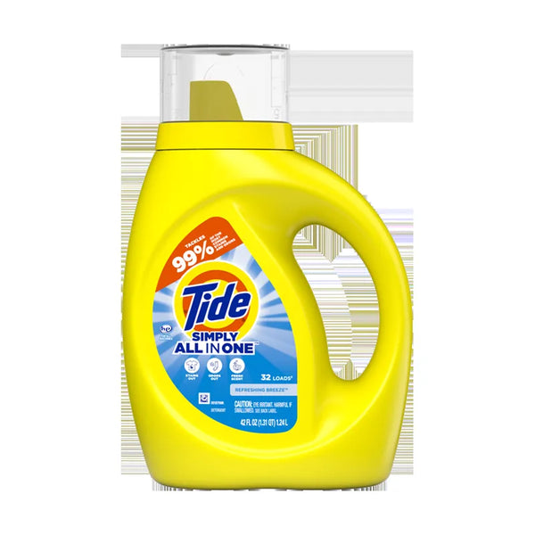Tide Simply Liq Laundry Detrgnt All In One Refreshing Breeze 32Lds - 42 oz