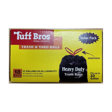 Tuff Bros Drawstring Trash Bags 18 ct 33 gal