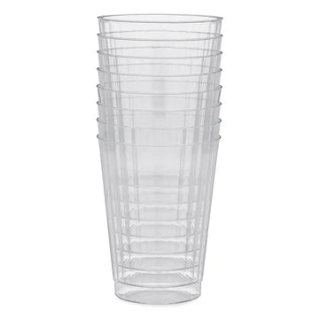 Champs Tumbler Fluted Hard Plastic CLear 8ct 12 oz