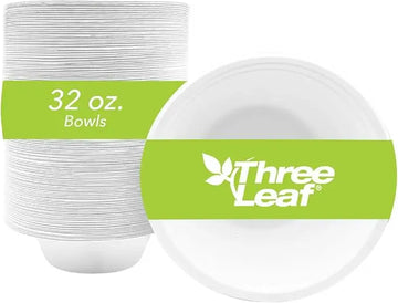 Three Leaf Compostable Bagasse Bowl 25ct 32 oz