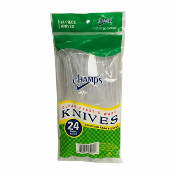 Champs Plastic Knife Clear Heavy Duty 24 ct