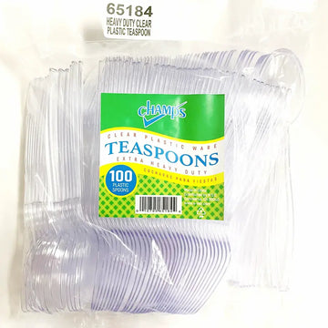 Champs Plastic Clear Tea Spoon Heavy Duty 100 ct lrg