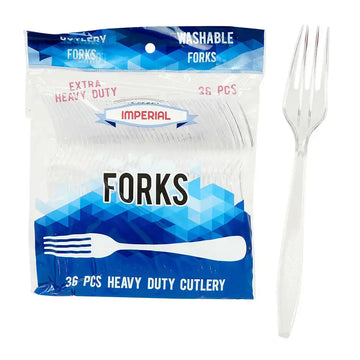 Plastic Fork White Extra Heavy Duty 36 ct