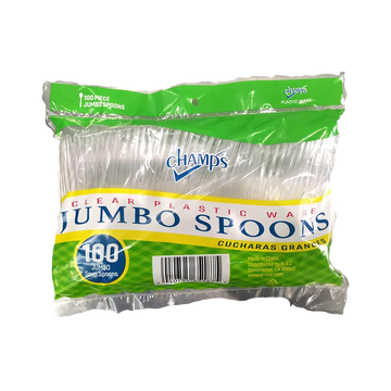 Champs Plastic Clear Jumbo Spoon Heavy Duty 100 ct jumbo