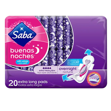 Saba Maxi Overnight w.wings 20 ct