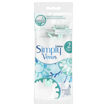 Gillete Simply Venus 2 Blades Disposable Razors 3 ct