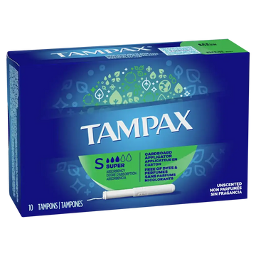 Tampax Carboard Tampons Super Absorbency 10 ct