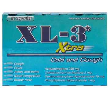 XL-3 Xtra Cold&Cough Wing Display 12 caps