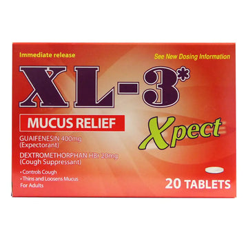 XL-3 Mucus Relief Xpect Wing Display 20 ct