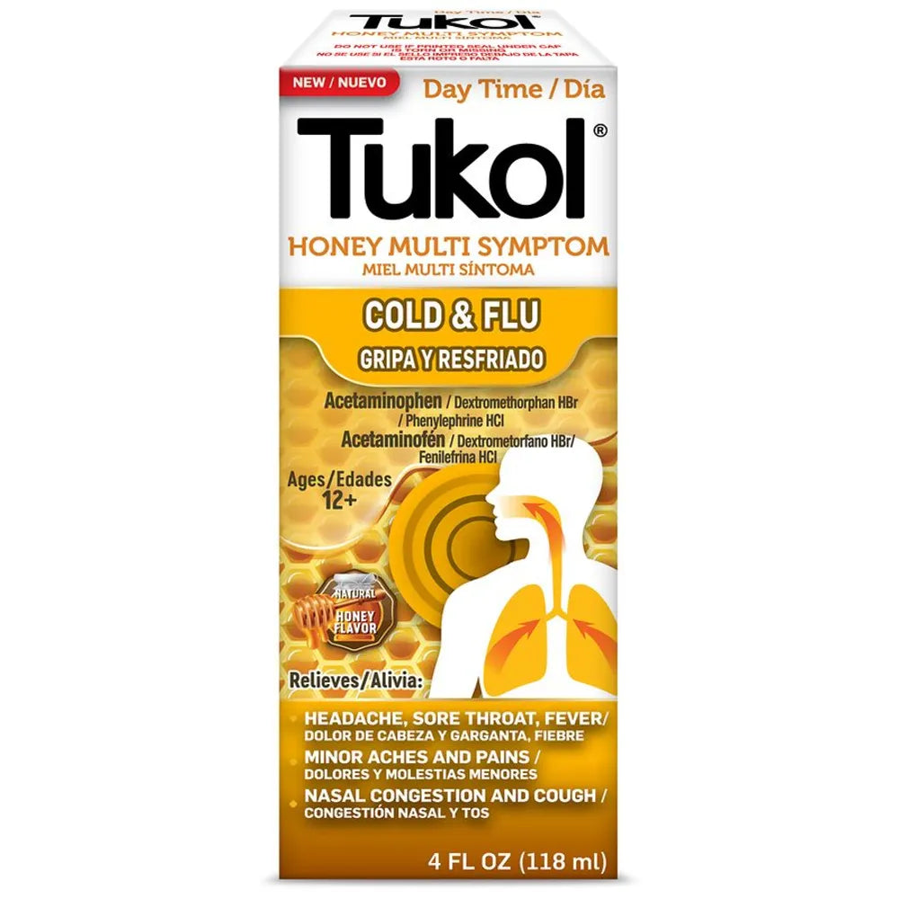 Wholesale Tukol Honey Day Time Cold & Flu 4oz- Relief for Modern Mexican Groceries Mexmax INC.