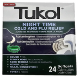 Tukol Softgel Caps Nightime Cold and Flu 24ct - Case - 3 Units
