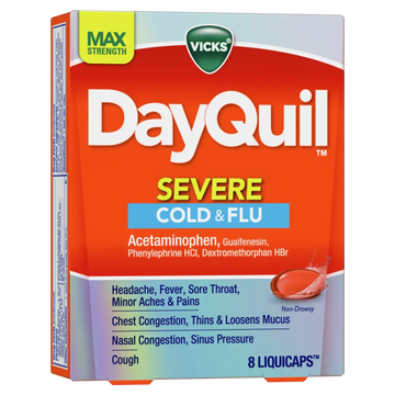 Vicks DQ Severe Cold & Flu Max Strenght liquid caps 8 ct