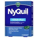 Vicks Nyquil  Cold & Flu Multi-symptom Relief 8 ct - Case - 6 Units