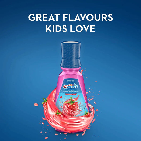 Crest Raspberry Rush Crest Kids Anticavity Alcohol Free Strawberry Rush Rinse - 16.9 oz