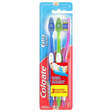 Colgate Extra Clean Full Head Toothbrush 3ct soft