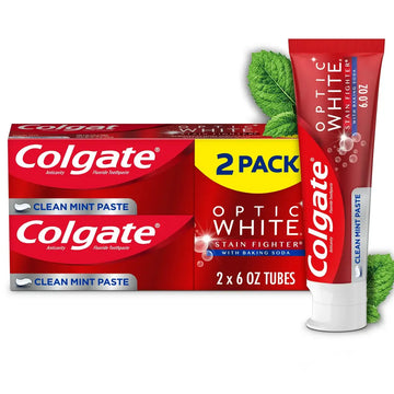 Colgate Optic Wht Clean Mint Toothpaste 2pk 6 oz