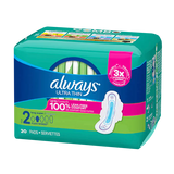 Wholesale Always Ultra Thin Super Long Pads with Wings- Bulk sanitary napkins for your convenience.