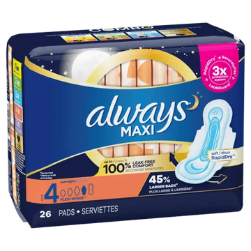 Always Maxi Leak Free W/Wings 26 ct