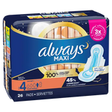 Always Maxi Leak Free W/Wings 26 ct - Case - 6 Units