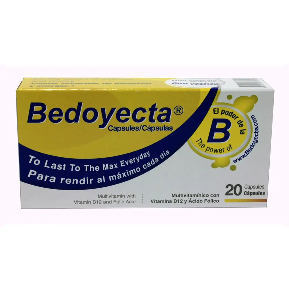 Bedoyecta B12 Capsules 20ct - Wholesale Multivitamin B12 with Folic Acid