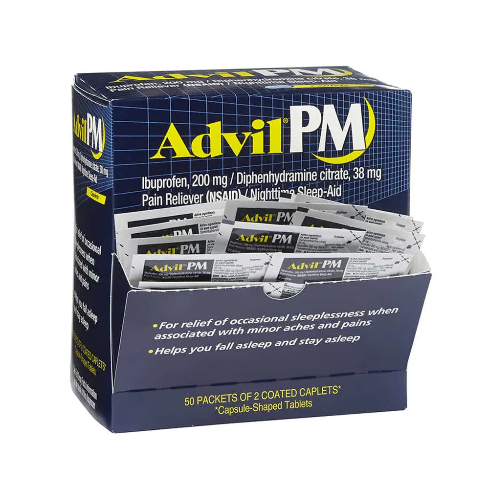 Wholesale Advil PM 2ct Dispenser- Sleep aid and pain relief, now in bulk for your convenience.