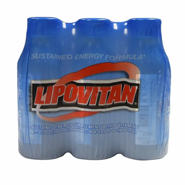 Lipovitan Vitamin Drink Blue 6 pk 3.3 oz Case 60 Units