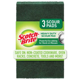 Scotch-Brite Heavy Duty Scouring Pad Green 3 pk