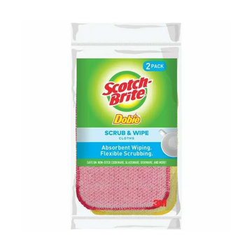 Scotch-Brite Dobie Scrub and Wipe Cloth  2 pk