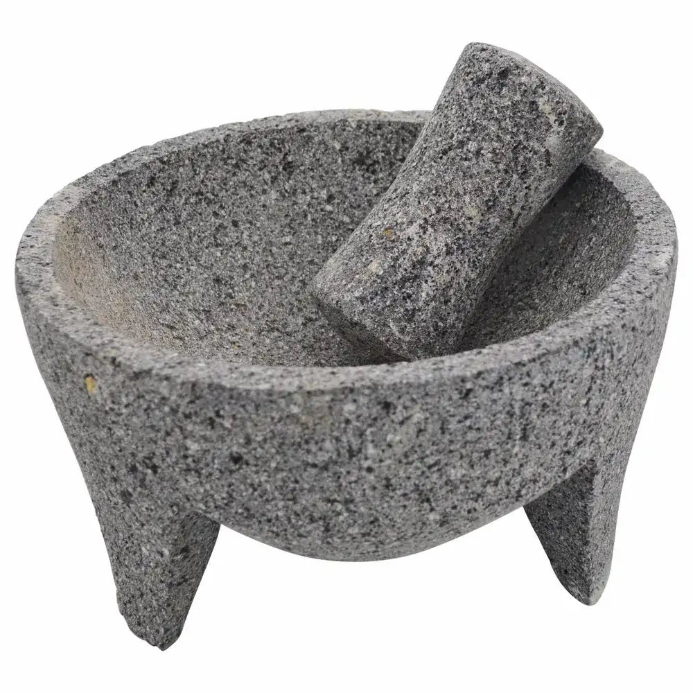 IMUSA Granite Molcajete Gray Mexican Mortar and Pestle, 6 in