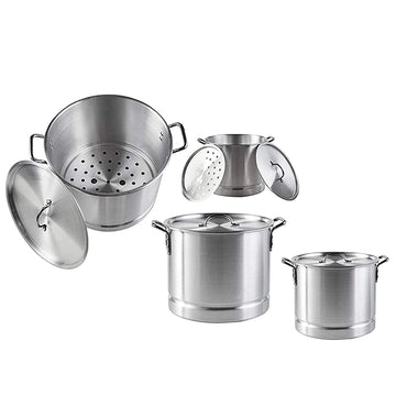 Imusa Aluminum Steamer Set (16, 20, 24, 32 qrt) 4 Pot Set