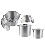 Wholesale 4-Piece Aluminum Steamer Set (8, 12, 16, 20qt) Bulk Cookware for Mexican Groceries Mexmax INC