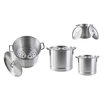 Imusa Aluminum Steamer Set (8, 12, 16, 20 qrt) 4 Pot Set