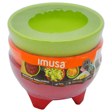 Imusa Salsa Bowl 3 pk Plastic Multi-Color 10 oz