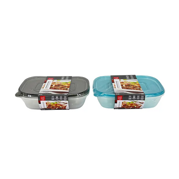 Plastic Food Storage Rectangular Asst. Colors 2 pk  4 cup