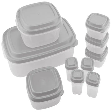 Food Storage Rectangular Container Plastic  20 pc Set