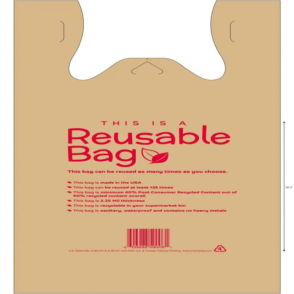 Reusable Buff T- Shirt Bag 360 ct 12