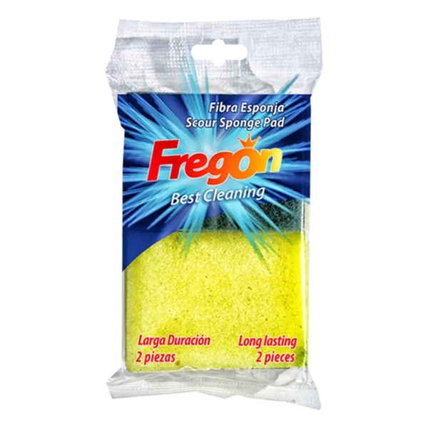 Fregon Fregon Green/ Yellow Fiber Sponge - 2 pk