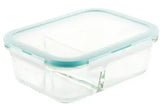 Wholesale Glass Container Divided Rectangular Blue 5.8 Cup - Ideal for Meal Prep at Mexmax INC