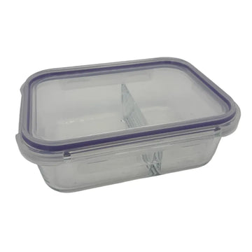 Glass Container Divided Rectangular Purple 4.3 cup