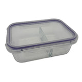 Glass Container Divided Rectangular Purple 4.3 cup